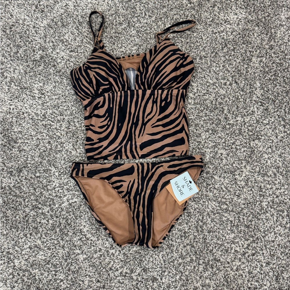 Shade & Shore Zebra Print Bikini Bottom